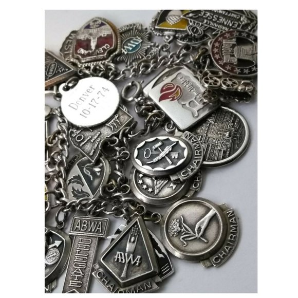 Loaded 1970's Sterling Silver ABWA Charm Bracelet - Picture 4 of 8